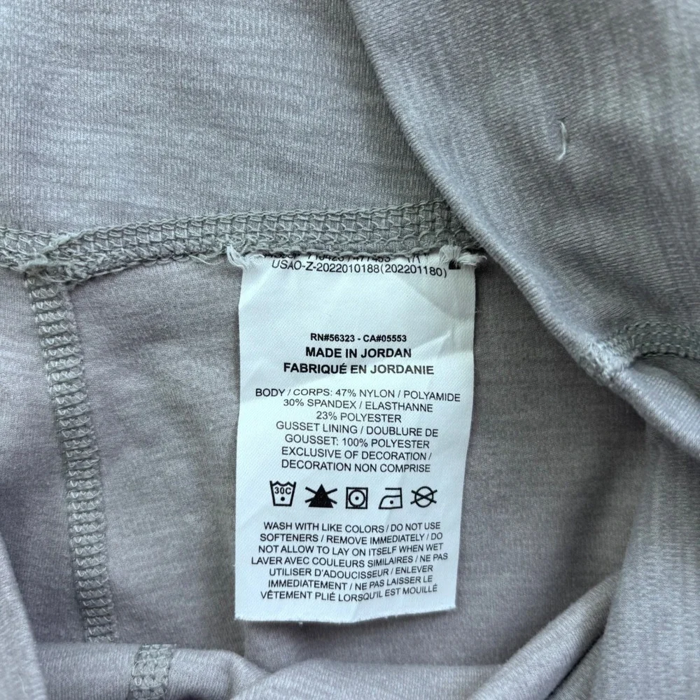 Nike Yoga Dri-FIT High Waisted Leggings Grey Heather 7/8 Tights Medium